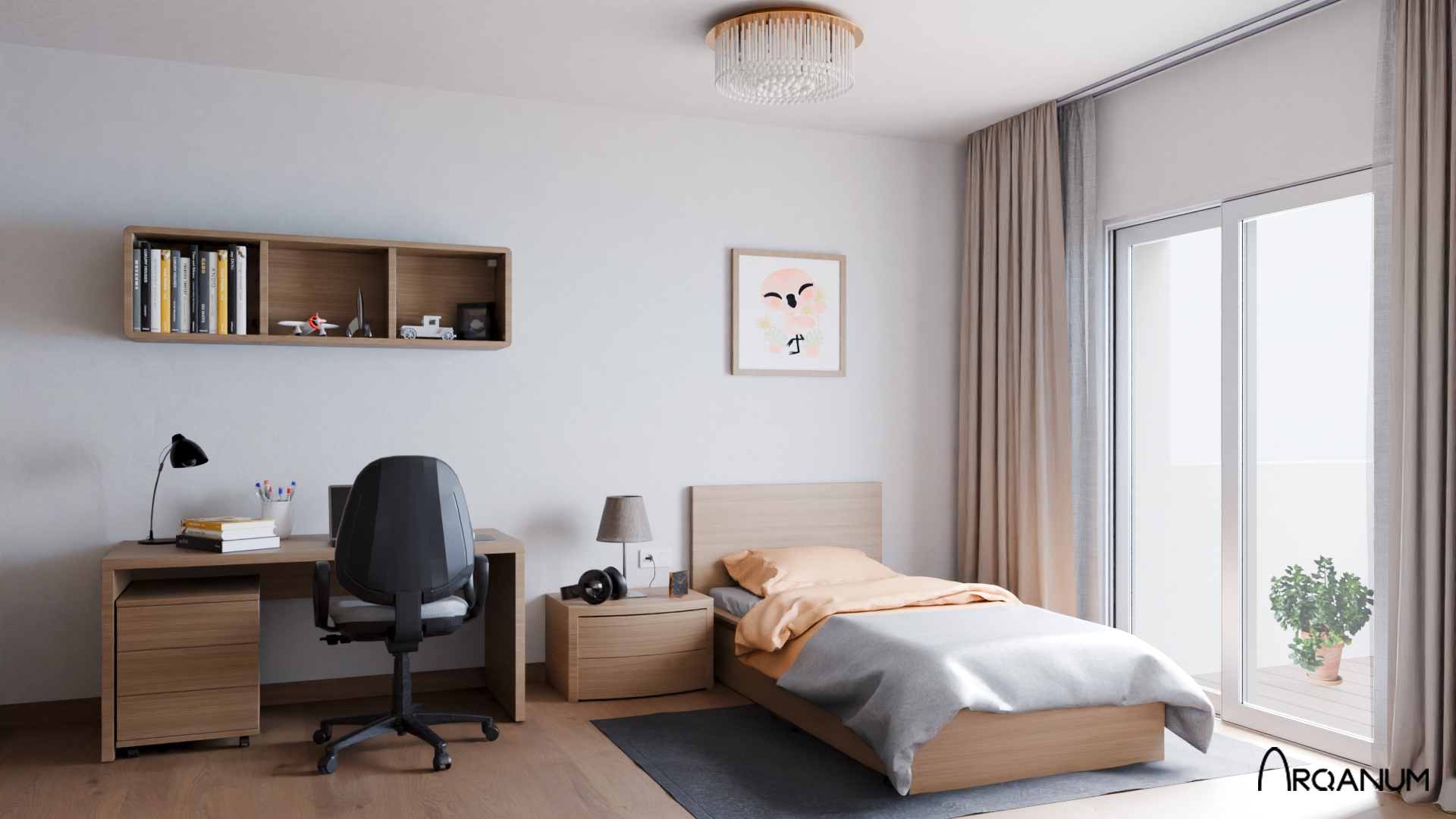 Housing in Córdoba, bedroom